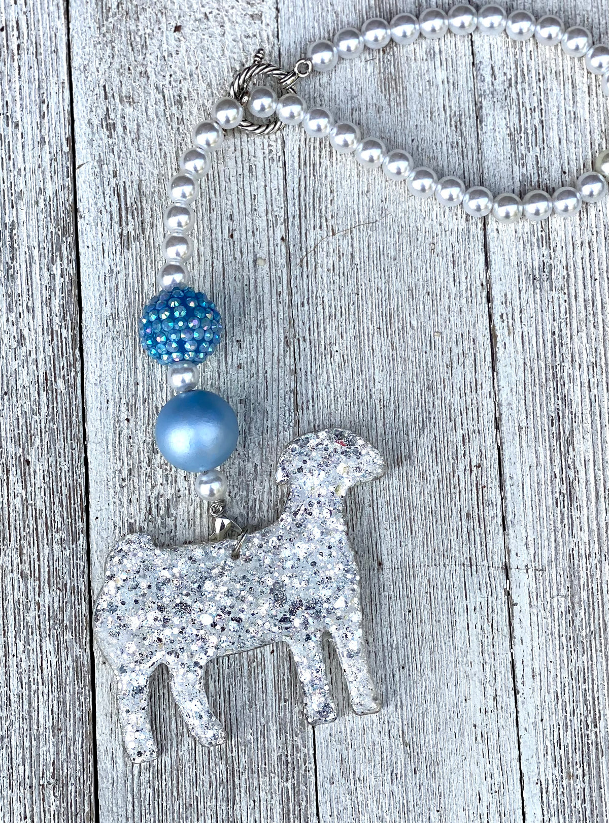 3” Boer Doe Beaded Rearview Mirror Hanger