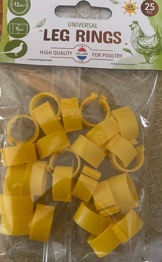 25 ct Poultry Leg Bands 12mm Asst Colors