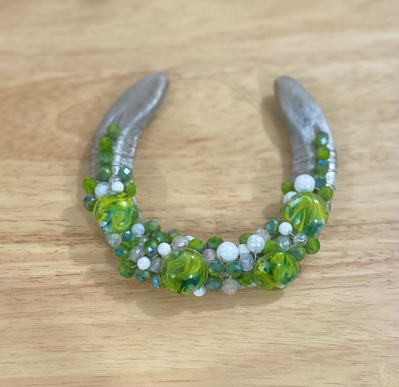 Green Beaded Horseshoe