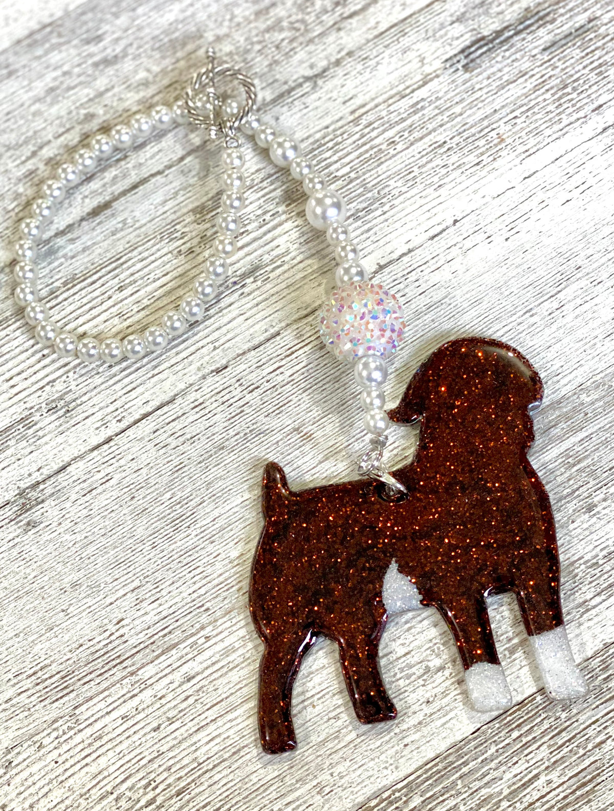 3” Boer Buck Beaded Rearview Mirror Hanger