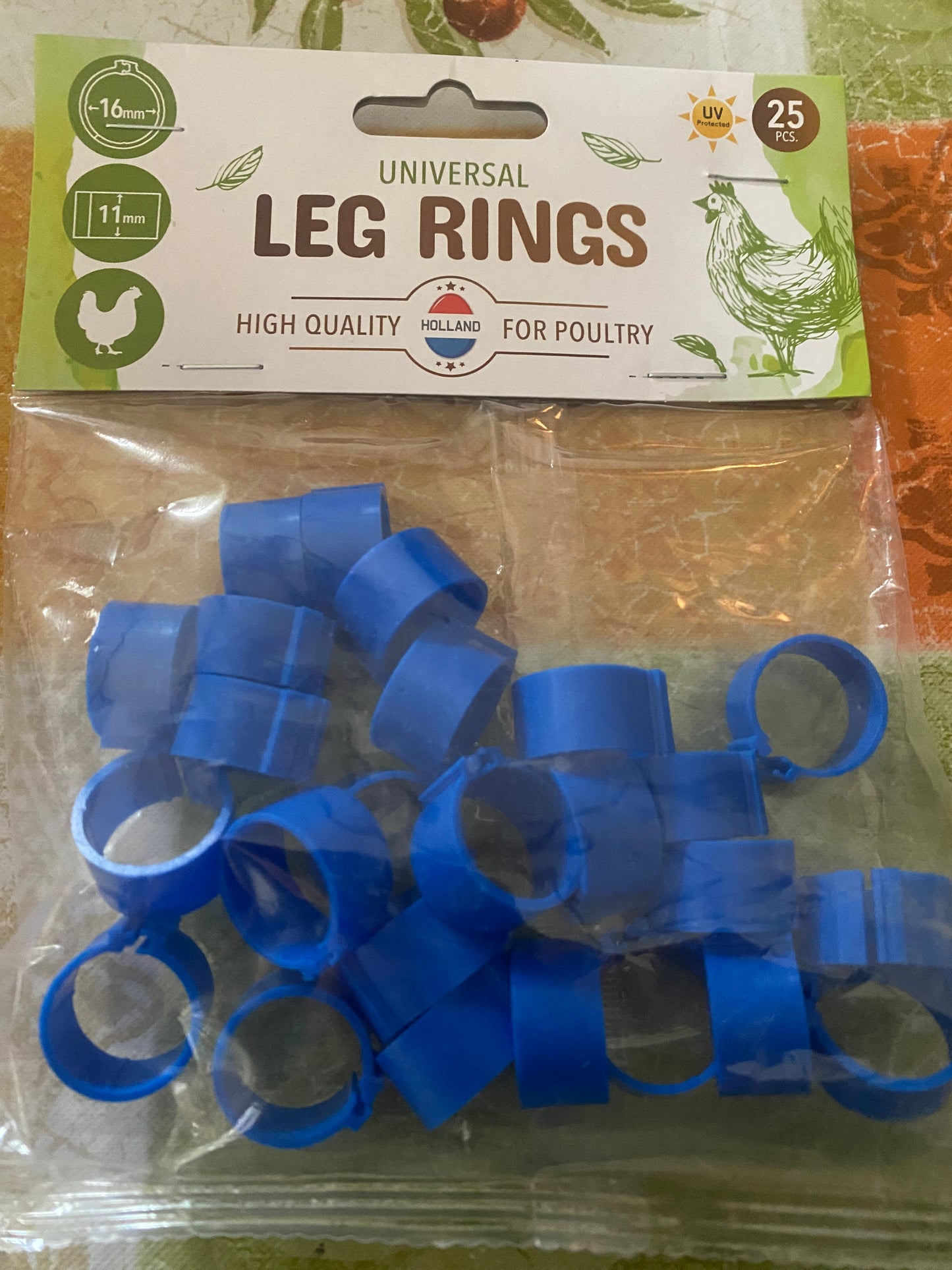25 ct Poultry Leg Bands 16mm Asst Colors