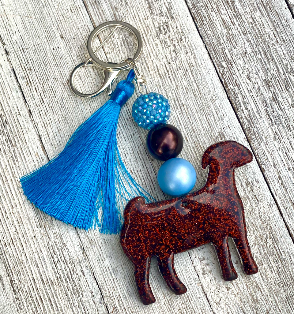 3” Glitter Boer Doe Key Chain