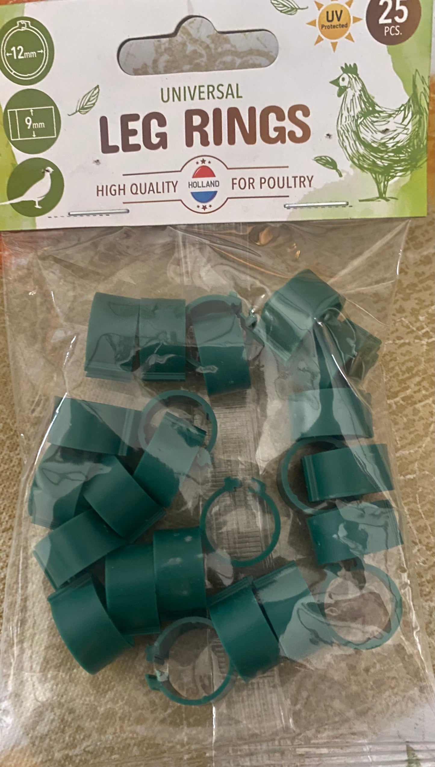 25 ct Poultry Leg Bands 12mm Asst Colors