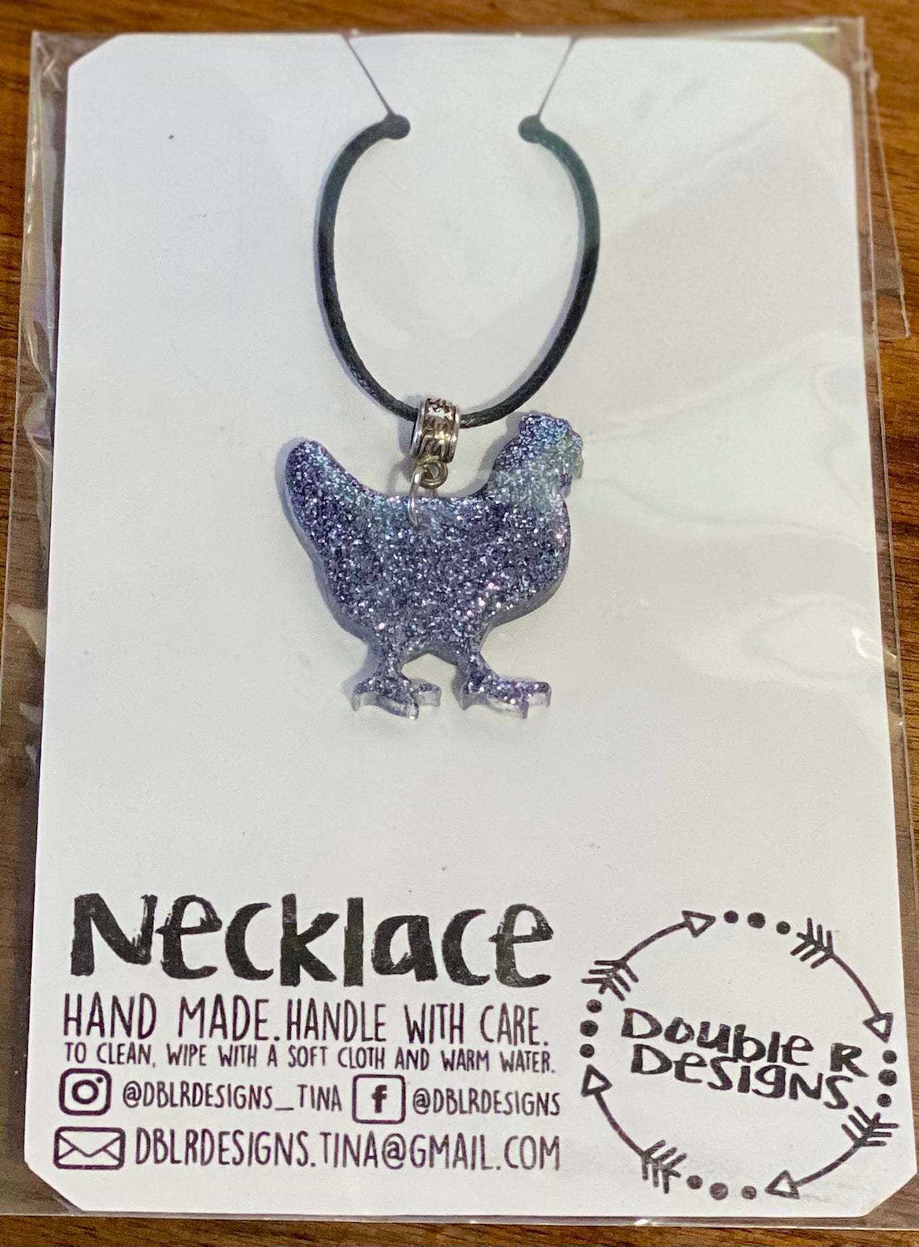 Glitter White Swiss Type Dairy Doe Necklace (Copy)