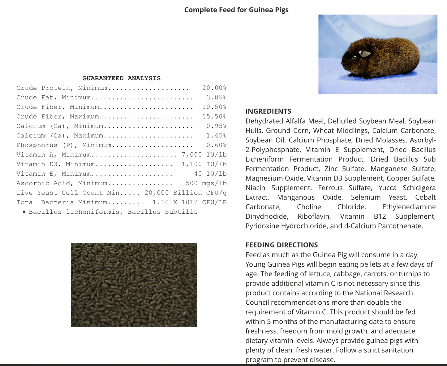 Guinea Pig Omega Plus Pellet