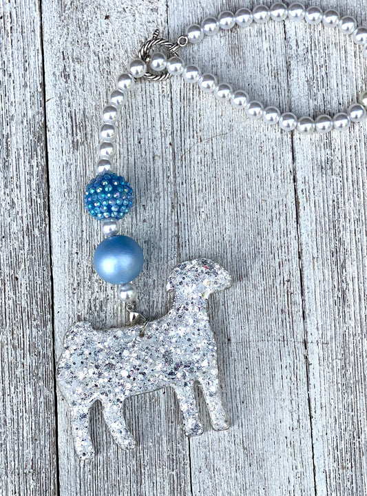 3” Boer Doe Beaded Rearview Mirror Hanger