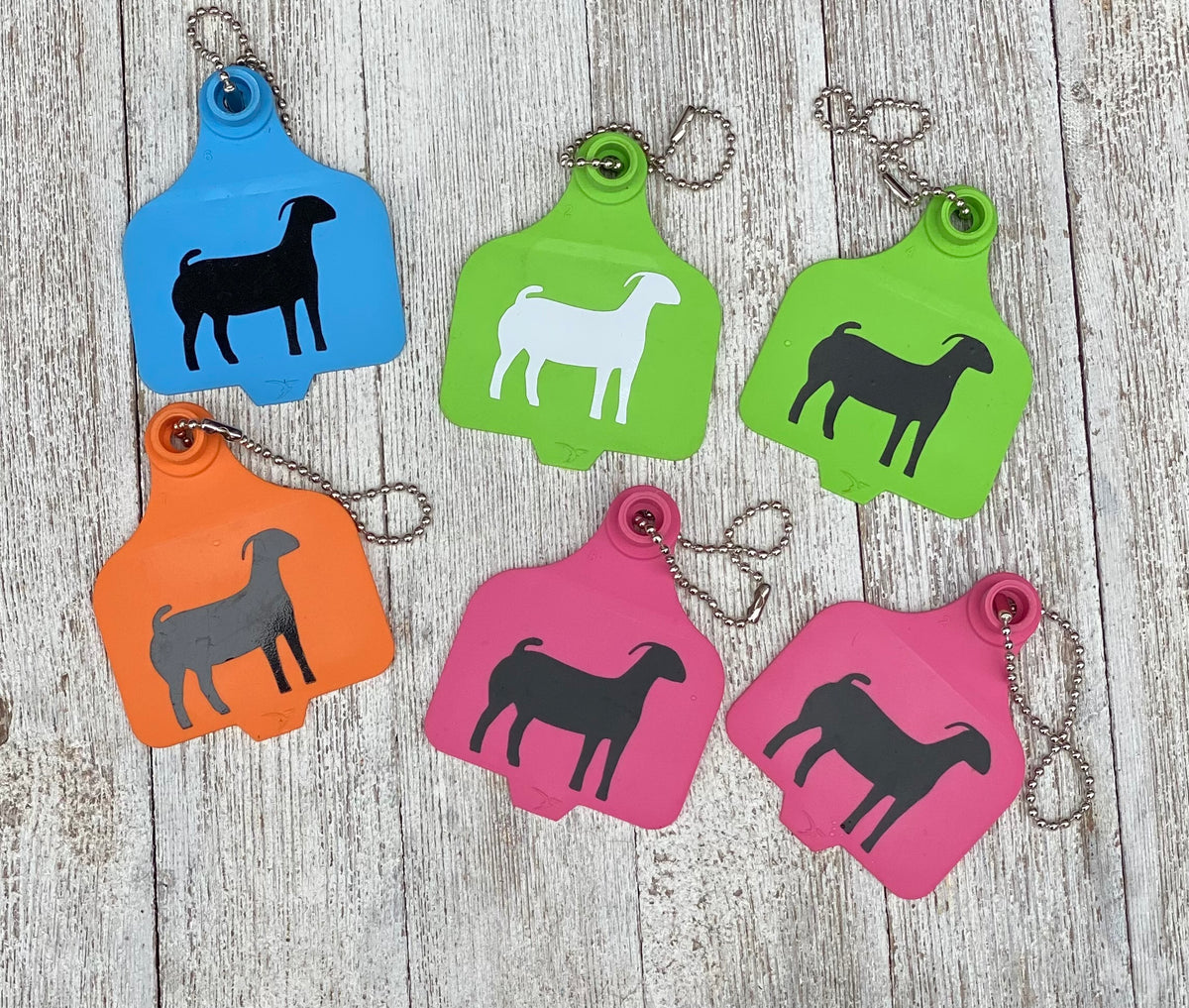 Boer Doe Livestock Bag Tag / Keychain