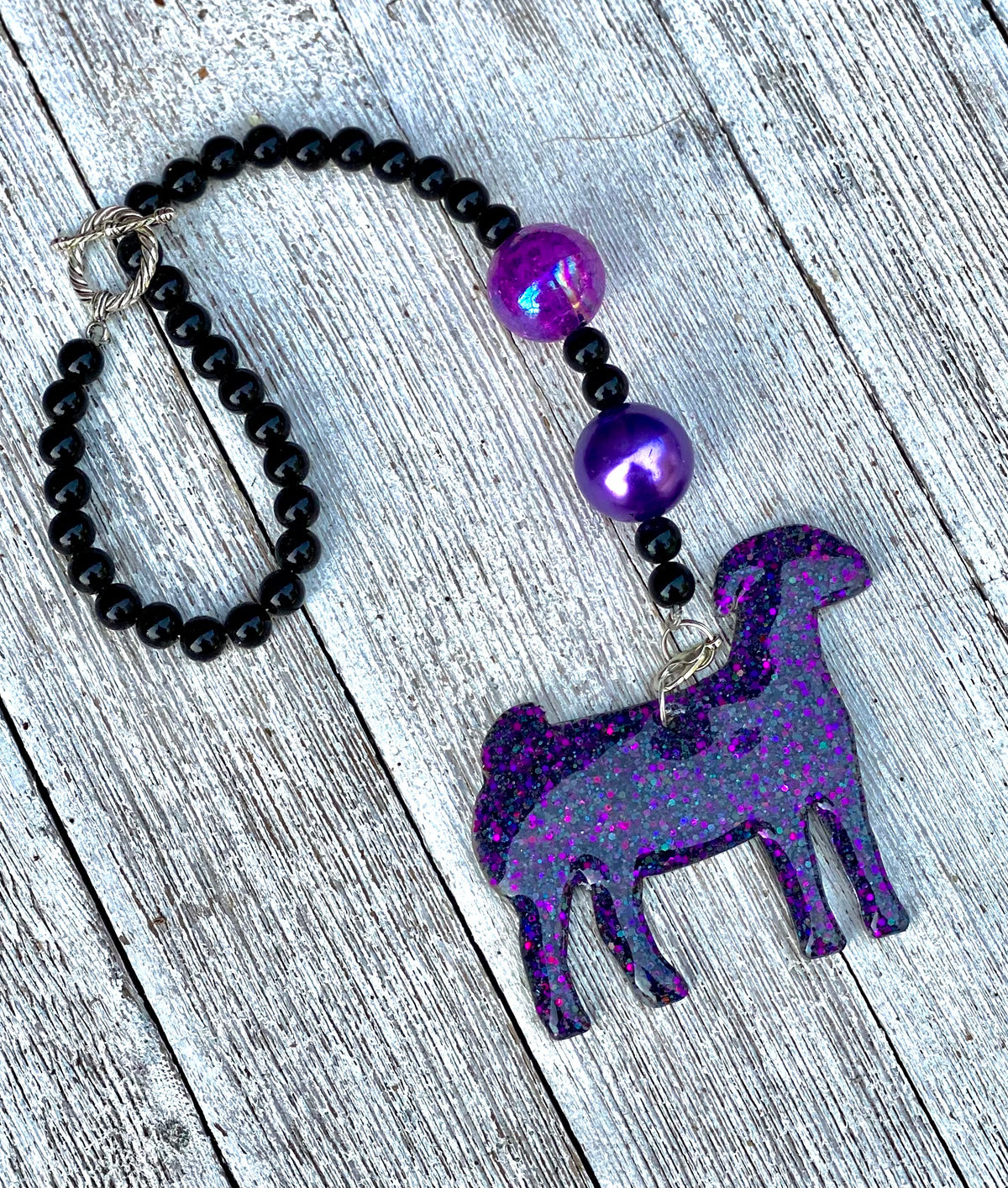 3” Boer Doe Beaded Rearview Mirror Hanger