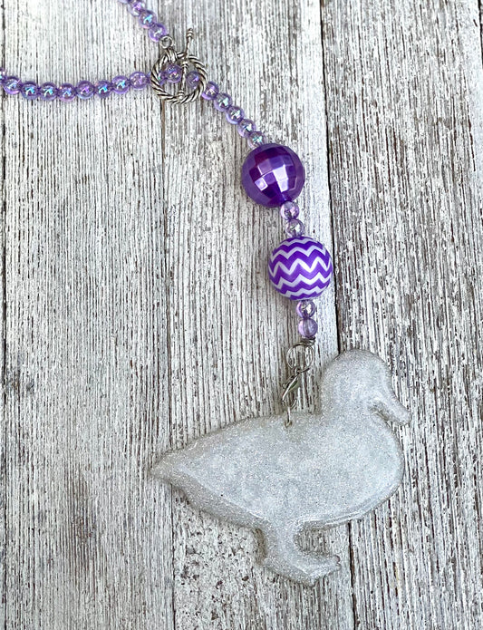 3" Glitter Duck Beaded Rearview Mirror Hanger