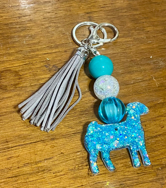 2” Glitter Boer Doe Key Chain