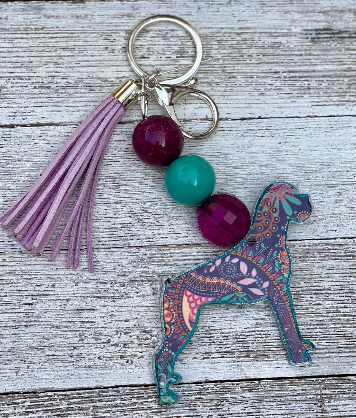 Boxer Dog Keychain