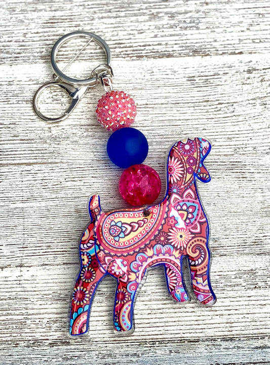 3” Show Wether Market Goat Key Chain