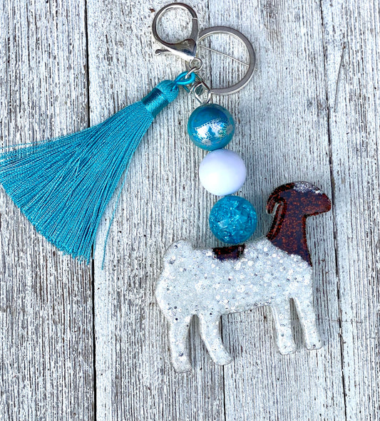 3” Glitter Boer Doe Key Chain