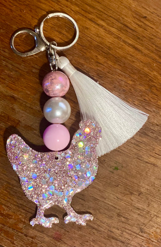 3" Hen Chicken Keychain