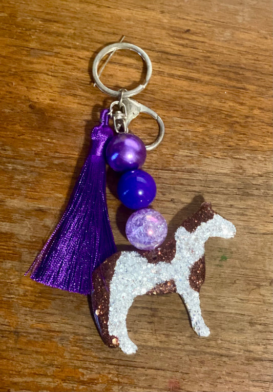 3" Paint Horse Beaded Keychain