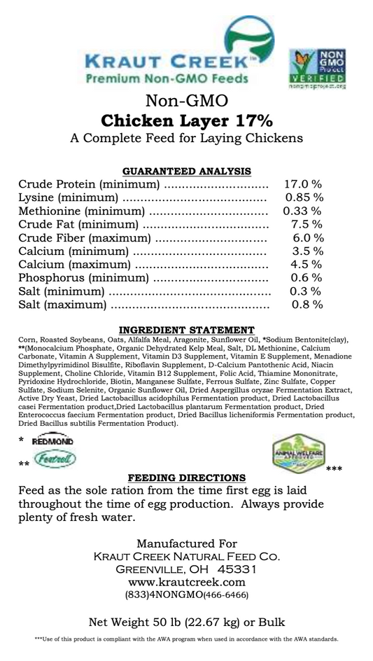 Kraut Creek 17% NON GMO Layer